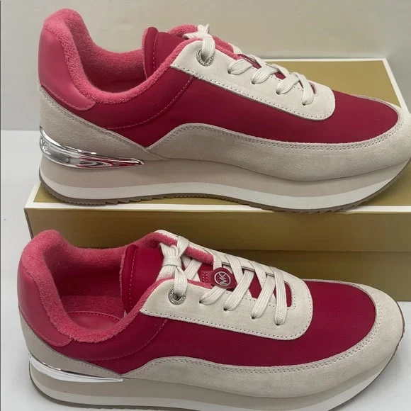 Michael Kors HATTIE TRAINER
NYLON
49T5HAFS3D Dark Raspberry Platform Sneakers - Picture 2 of 16